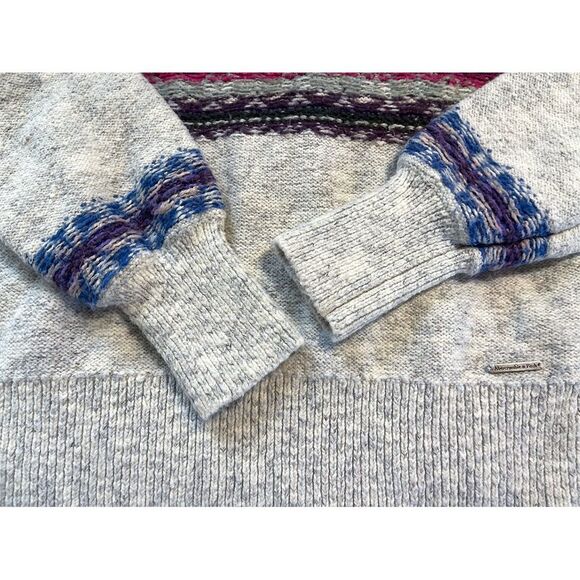 Abercrombie & Fitch Mock Neck Sweater | Fair Isle Heather Gray Multicolor - Picture 5 of 10
